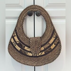 Handwoven Brown and Natural Hand Bag